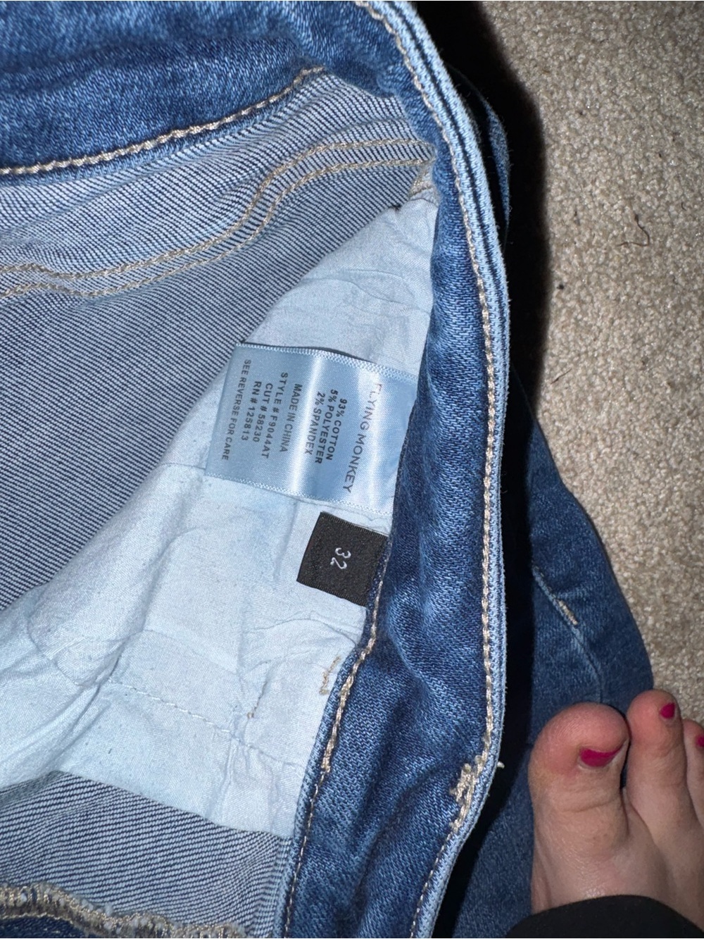 Flying Monkey Women's Straight-Leg Jeans in Medium Blue - Picture 3 of 3